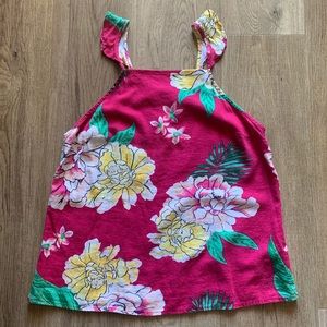 Hot pink, tropical floral shirt